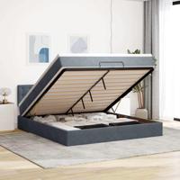 Ottoman bed met matras 160x200cm fluweel donkergrijs