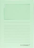Q-CONNECT L-map met venster, 120 g/m², A4, pak van 100 stuks, lichtgroen