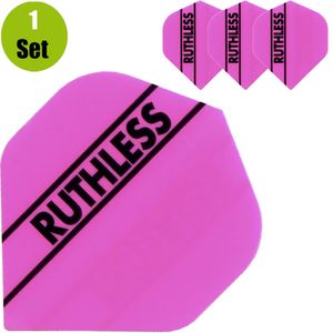 Ruthless Solid Panel Dartflights - Fluro Roze