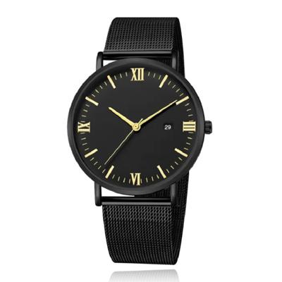 LGT JWLS Herenhorloge met Zwarte Mesh Band - Goudkleurige Uuraanduiding