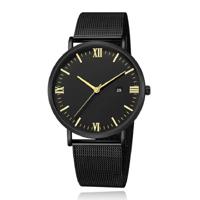 LGT JWLS Herenhorloge met Zwarte Mesh Band - Goudkleurige Uuraanduiding