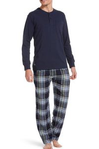 Pastunette pyjama met flanellen broek blauw