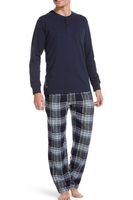 Pastunette pyjama met flanellen broek blauw