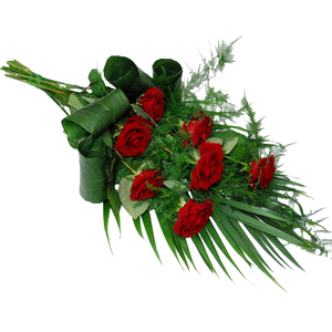 Rouwboeket rode rozen