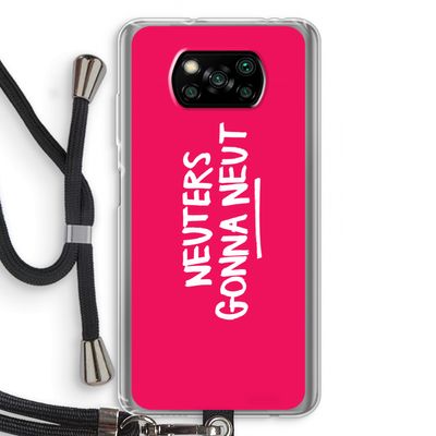 Neuters (roze): Xiaomi Poco X3 NFC Transparant Hoesje met koord