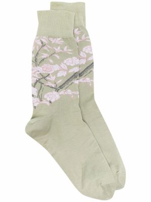 Thom Browne chaussettes à fleurs - Vert
