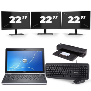 Dell Latitude E6230 - Intel Core i5-3e Generatie - 12 inch - 8GB RAM - 256GB SSD - Windows 10 + 3x 22 inch Monitor
