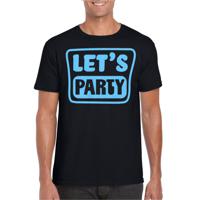 Bellatio Decorations Verkleed shirt voor heren - lets party - zwart - glitter - carnaval/themafeest 2XL  - - thumbnail