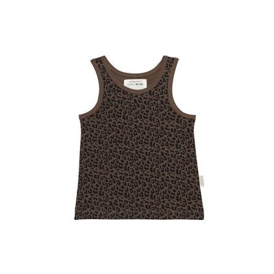Little Indians singlet met dierenprint bruin