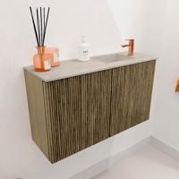 Toiletmeubel Mondiaz Joya Dlux | 70 cm | Meubelkleur Dusk | Faye wastafel Opalo Wasbak Rechts | 1 kraangat