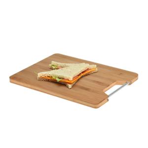 Snijplank bamboe hout - met handvat - 32 x 25 cm - keuken serveerplanken   -