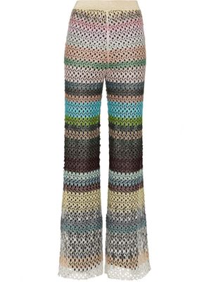Missoni pantalon évasé à rayures - Rose