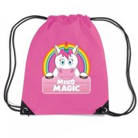 Miss Magic de eenhoorn trekkoord rugzak / gymtas roze voor kinderen   -