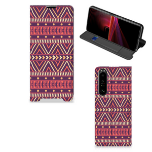 Sony Xperia 1 III Hoesje met Magneet Aztec Paars