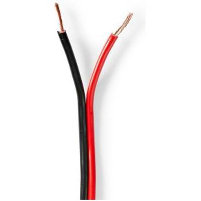 Speaker-Kabel | 2x 1,50 mm2 | 100 m | Op Rol | Zwart/Rood
