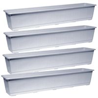 Set van 5x stuks plantenbakken licht grijs rechthoekig 80 x 17,5 x 14,5 cm