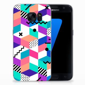Samsung Galaxy S7 TPU Hoesje Blokken Kleurrijk