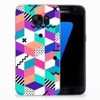 Samsung Galaxy S7 TPU Hoesje Blokken Kleurrijk - thumbnail