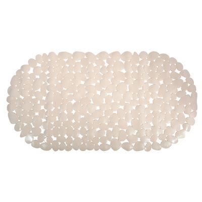 Douche/bad anti-slip mat badkamer - pvc - beige - 39 x 99 cm - ovaal