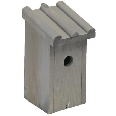 Boon Vogelhuisje - hout - grijs - ribdak - voor mezen - 14x16x27 cm - nestkast