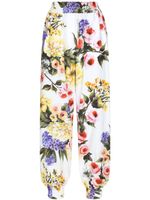 Dolce & Gabbana pantalon de jogging à fleurs imprimées - Blanc