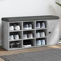 Schoenenbank 102x32x50 cm bewerkt hout betongrijs