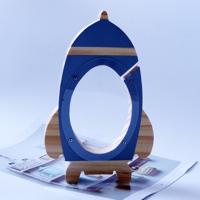 Noordse hout Rocket spaarpot speelgoed woonkamer decoratie Piggy Bank (grijs)