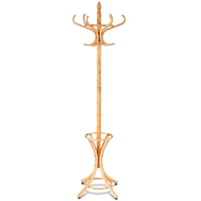 Staande Kapstok Hout 12 Haken Home Hoed Jas Hanger Boom 12 met Paraplu Houder Kapstok Nature