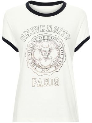 Zadig&Voltaire t-shirt à logo strassé - Blanc