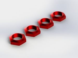 Arrma - Aluminium Wheel Nut 17MM (RED) (4PCS) (AR330360)