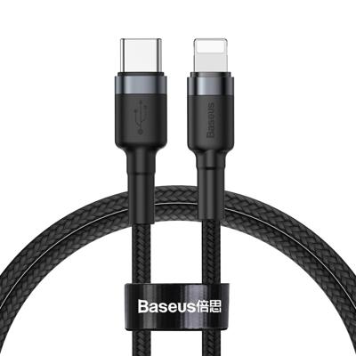Baseus Cafule serie PD18W type-C naar 8 pin kabel lengte: 1M (zwart grijs)