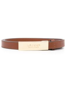 Lauren Ralph Lauren logo-engraved buckle leather belt - Marron