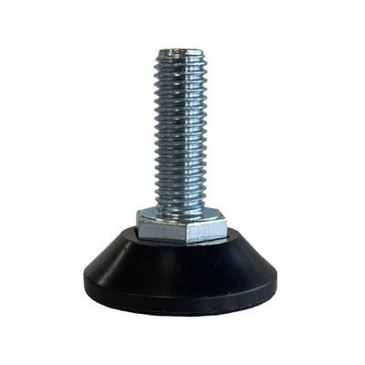 Stelvoet zwart rond Ø 3 cm en hoogte 1 cm van massief kunststof (M10) - 4 stuks
