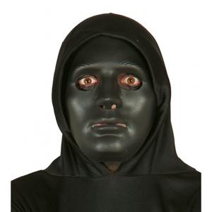 Halloween gezicht masker - zwart - met elastiekje - open ogen - volwassenen