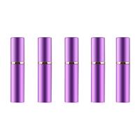 5 stuks portable mini hervulbare glas parfum fijne mist verstuivers met metallic exterieur 5ml (paars) 5 stuks portable mini hervulbare glas parfum fijne mist verstuivers met metallic exterieur 5ml (paars)