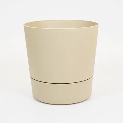 Pot foss d30cm paddenstoel beige met wielen