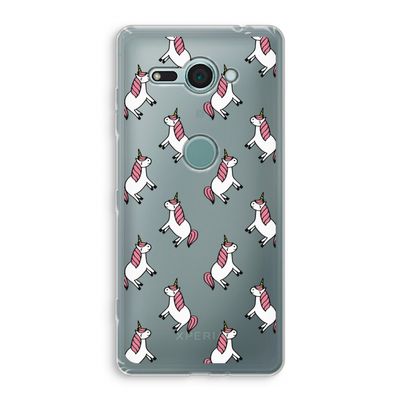 Eenhoorns overal: Sony Xperia XZ2 Compact Transparant Hoesje
