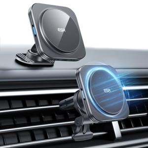 Magnetic Wireless Car Charger (HaloLock) Grey