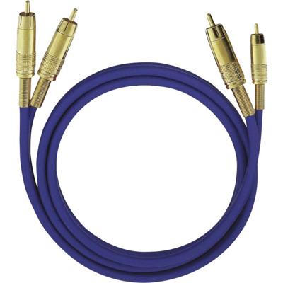 Cinch Audio Aansluitkabel [2x Cinch-stekker - 2x Cinch-stekker] 10.00 m Blauw Vergulde steekcontacten Oehlbach NF 1 Master