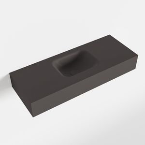 MONDIAZ LEX Dark_grey vrijhangende solid surface wastafel 80cm. Positie wasbak midden
