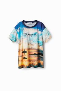 T-shirt met surfscene - BLUE - 5/6