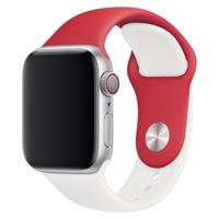 Double Colors Silicone Watch Band for Apple Watch Series 3 & 2 & 1 42mm(White+Red)