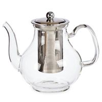 Glazen theepot 1100 ml met filter/infuser en handvat - thumbnail