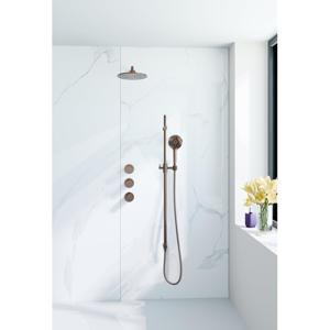 Fortifura Nebbio Regendoucheset - inbouwkraan - inbouwdeel - glijstang - doucheslang metaal - ronde handdouche - 35cm wandarm - ronde hoofddouche - geborsteld koper PVD (koper) SW1183069 SW1111533 SW970048 SW970047 SW970043 SW1