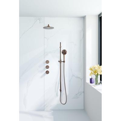 Fortifura Nebbio Regendoucheset - inbouwkraan - inbouwdeel - glijstang - doucheslang metaal - ronde handdouche - 35cm wandarm - ronde hoofddouche - geborsteld koper PVD (koper) SW1183069 SW1111533 SW970048 SW970047 SW970043 SW1