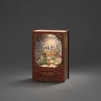 Snwlantaarn boek kerstman vliegt bo