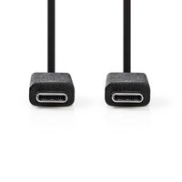 Nedis CCGT64750BK10 USB-kabel 1 m USB 3.2 Gen 2 (3.1 Gen 2) USB C Zwart - thumbnail