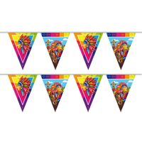 Set van 2x stuks indianen verjaardag thema vlaggenlijn 10 meter