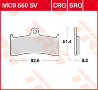 TRW Remblokken, en remschoenen voor de moto, MCB660SV Sinter street