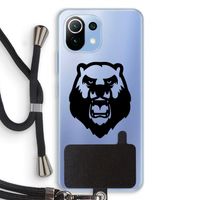 Angry Bear (black): Xiaomi Mi 11 Lite Transparant Hoesje met koord